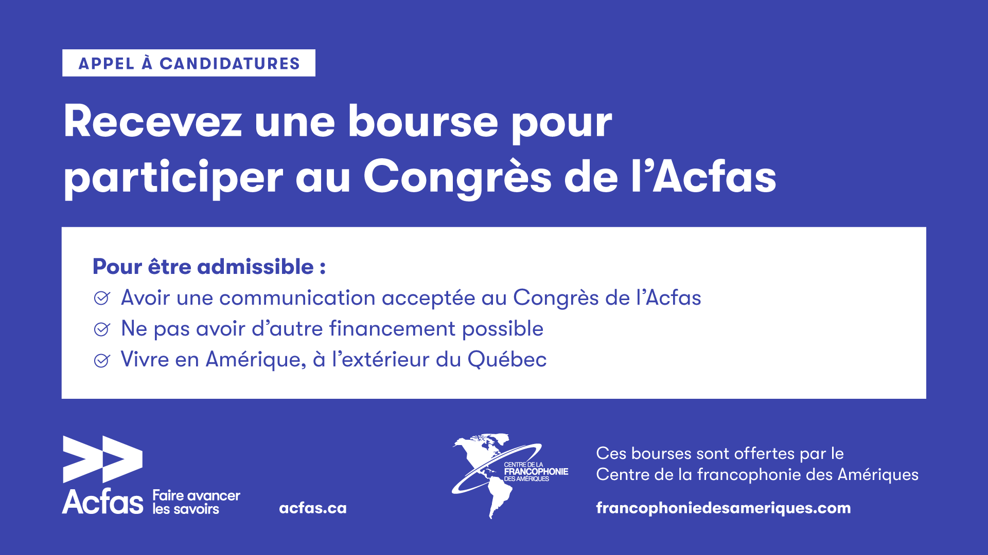 Bourse canadienne discount de la francophonie