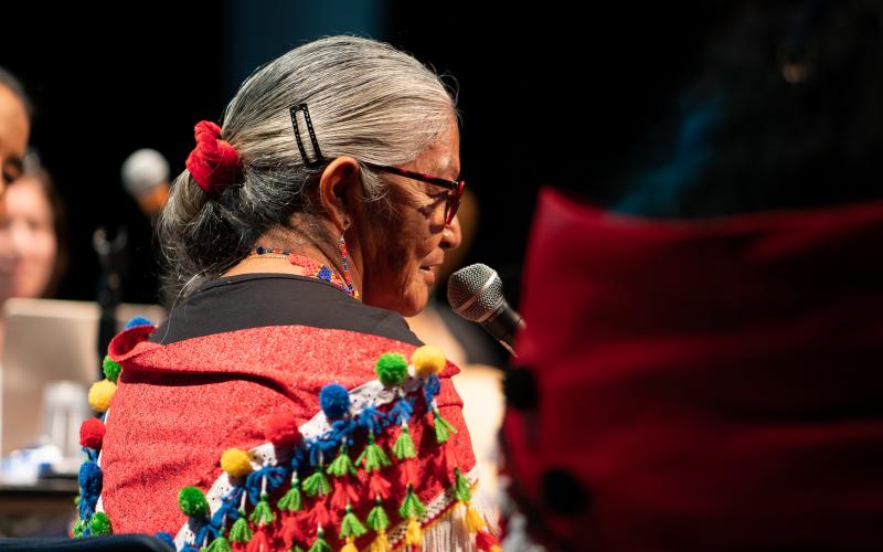 Participation de Cécile Kouyouri au colloque « Résistances des femmes autochtones dans les Amériques ». Crédit: Cannelle Wiechert.