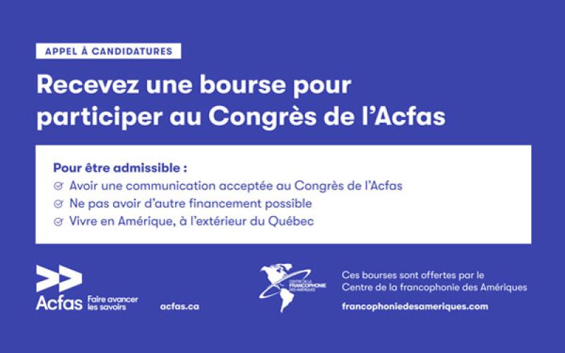 Recevez Une Bourse Pour Participer Au 90e Congrès De L’Acfas | Centre ...