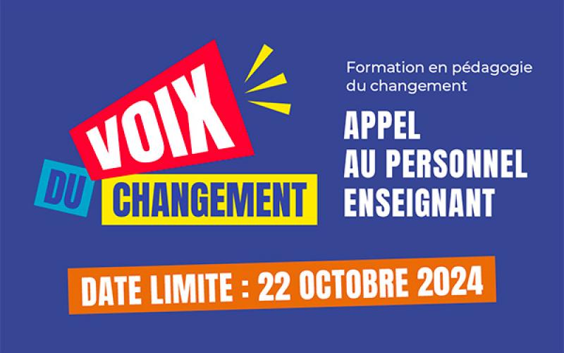 Appel à enseignant(e)s: formation en pédagogie du changement 